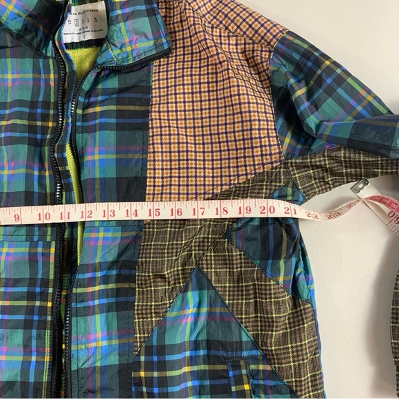 Urban outfitters Mix Plaid Blocked Track multicolor color-patch Bomber jacket S - Picture 4 of 11